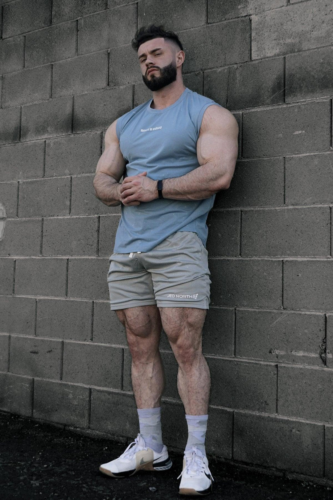 Sleeveless Muscle Tee - Light Blue