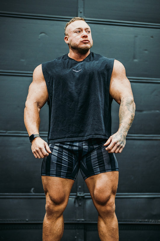 Box Cut Muscle Tee - Black