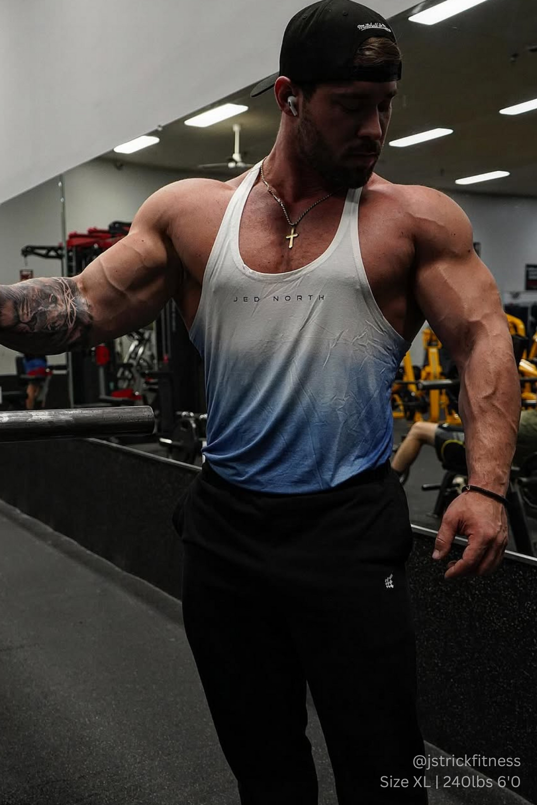 Classic Bodybuilding Racerback Stringer - Ombre Blue