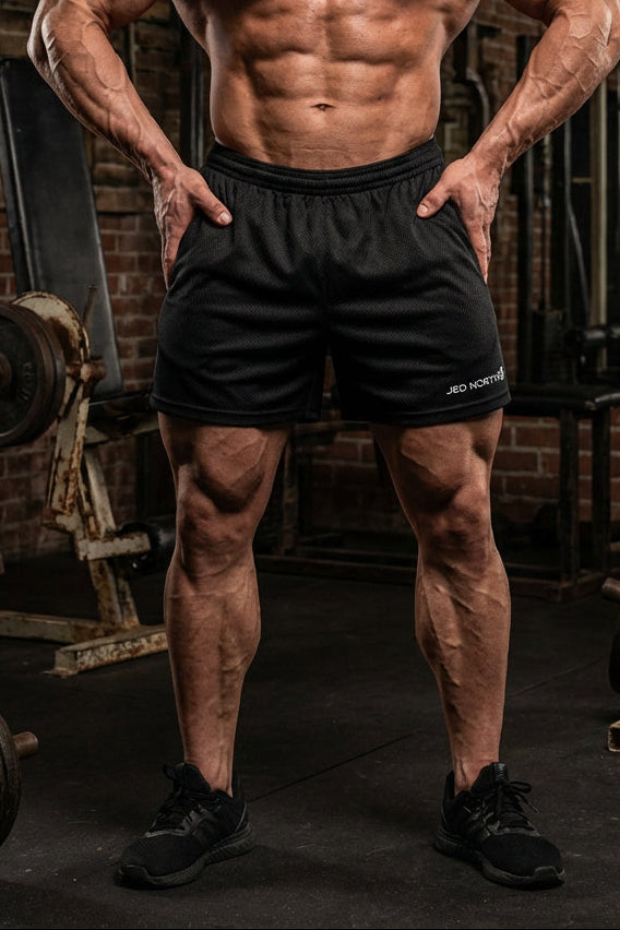 Athletic Mesh Shorts - Black