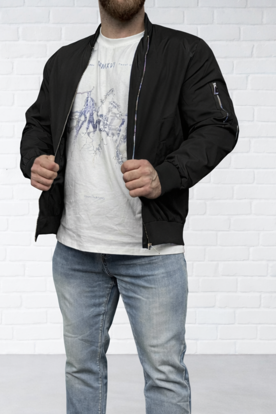 Men's Premium Bomber Jacket - Black