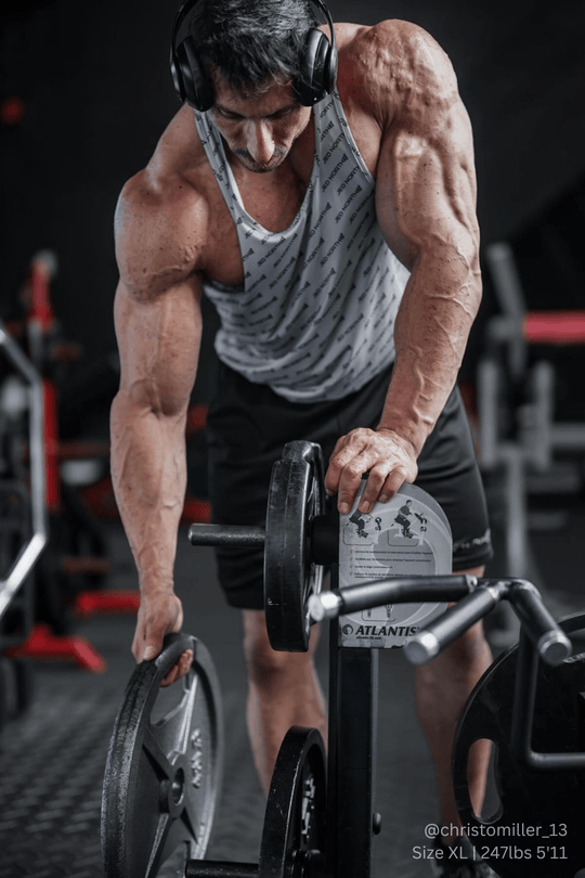 Graphic Muscle Stringer - Gray JN Logo