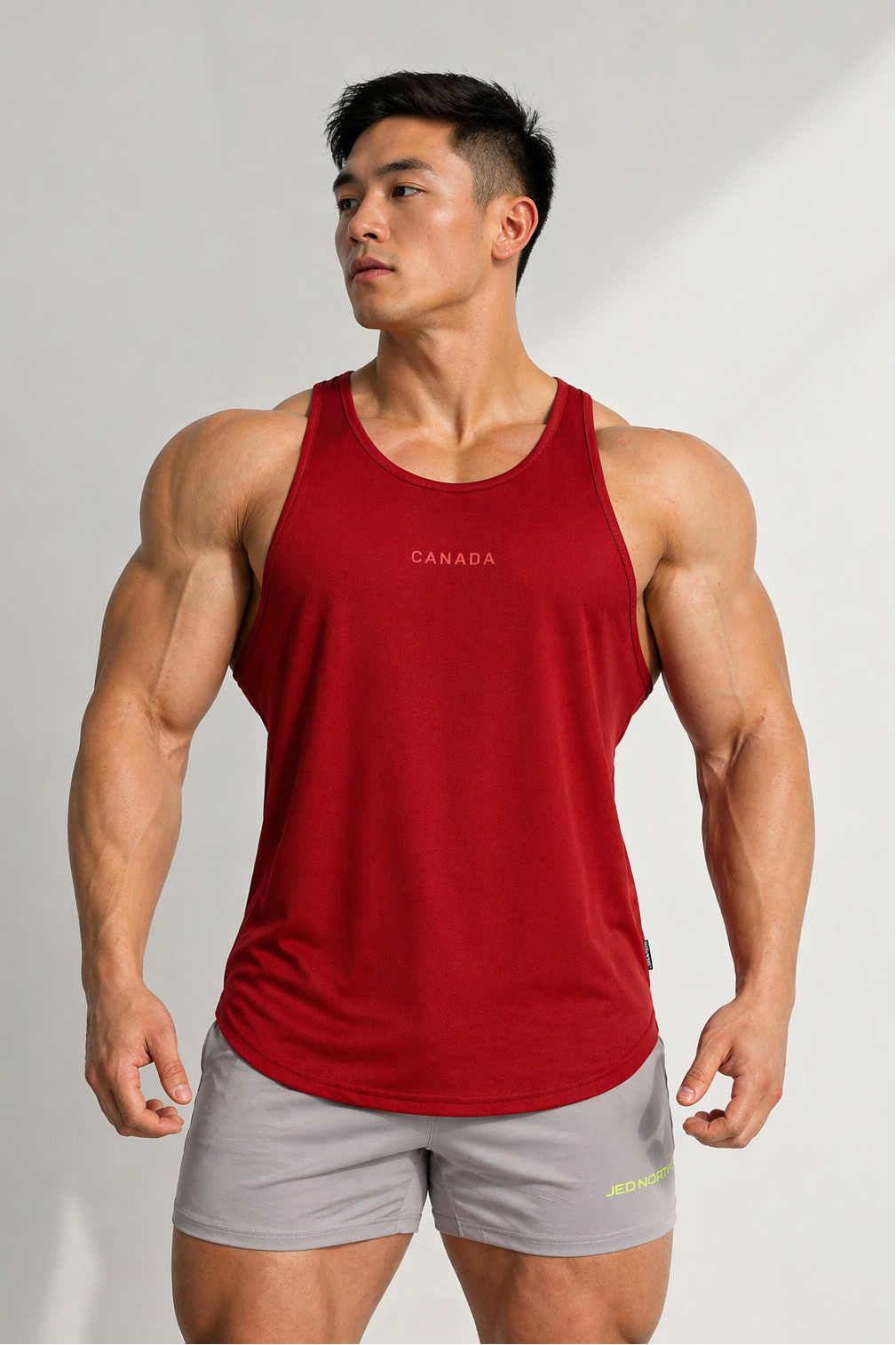 Fast-Dry Bodybuilding Workout Stringer - Maroon w/ Canada Logo