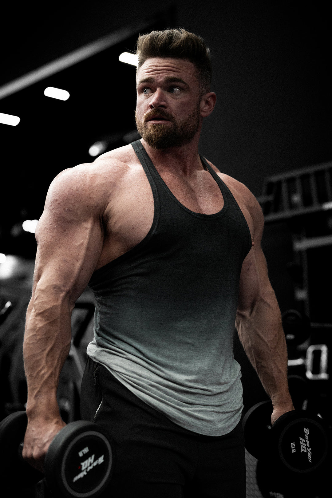 Classic Bodybuilding Racerback Stringer - Gray Ombre