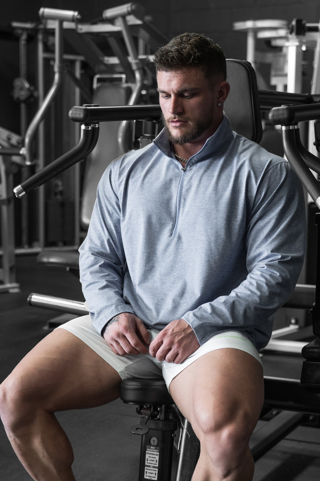 Quarter-Zip Training Long Sleeve - Heather Blue