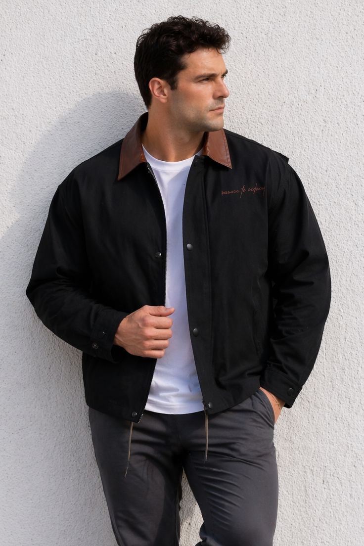 Men’s Oversized Canvas Jacket - Black