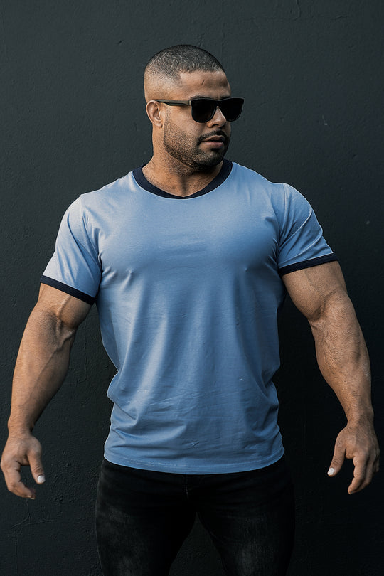 Muscle-Fit Ringer T-Shirt - Electric Blue