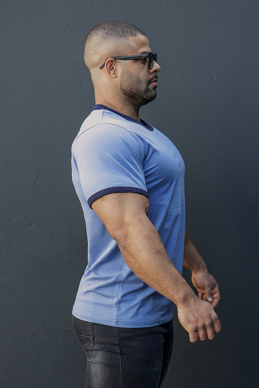 Muscle-Fit Ringer T-Shirt - Electric Blue