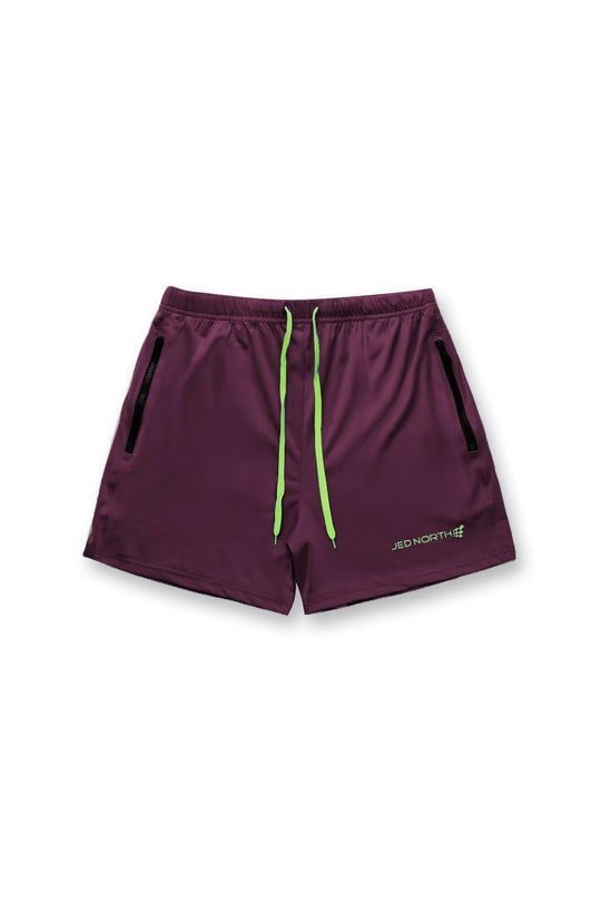 Agile Bodybuilding 4'' Shorts w Zipper Pockets - Dark Purple