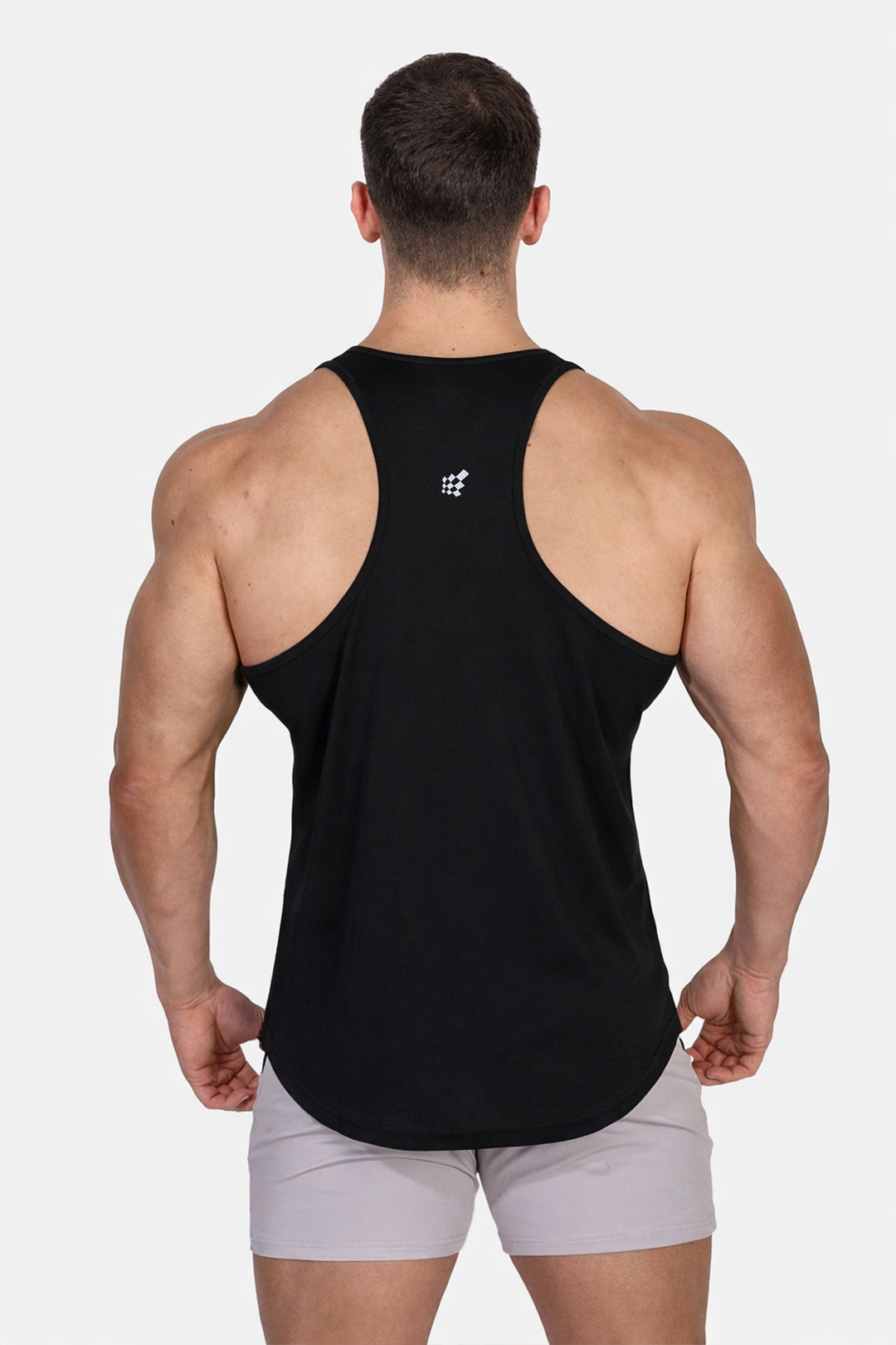 Fast-Dry Bodybuilding Workout Stringer - Black USA Logo