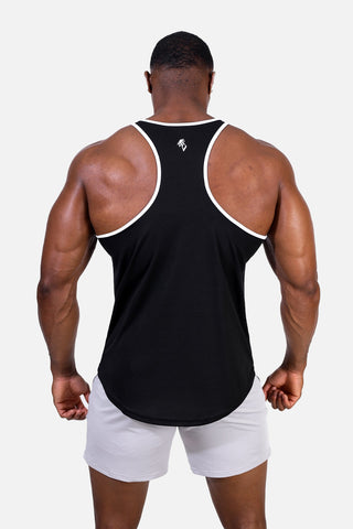 Fast-Dry Bodybuilding Workout Stringer - Black w White Menace