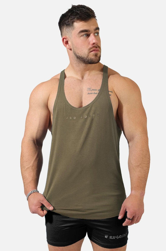 Classic Bodybuilding Racerback Stringer - Olive - Jed North