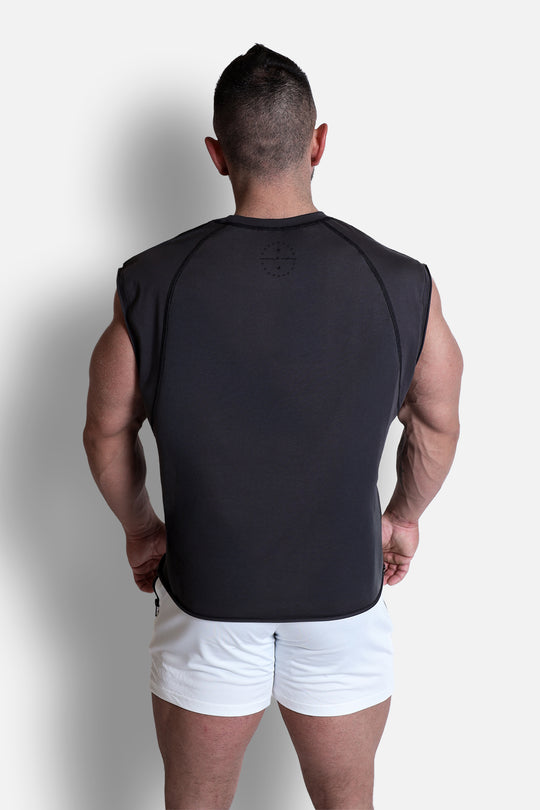 Raglan Sleeveless Tank Top - Dark Gray