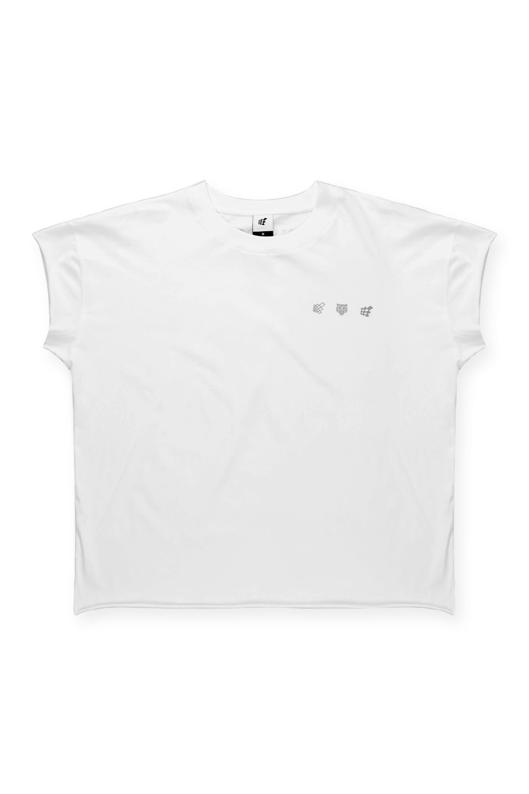 Oversized Raw-Cut Cropped Tee - White