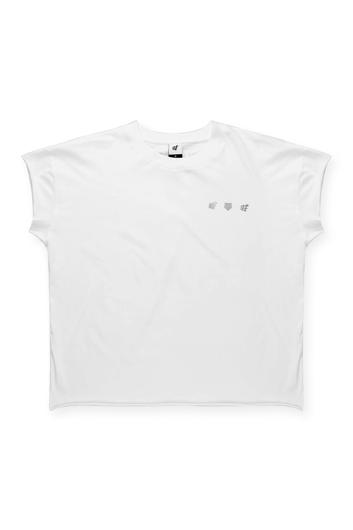 Oversized Raw-Cut Cropped Tee - White