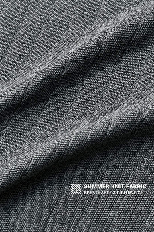 Rib Knit Collared Polo  - Storm Gray