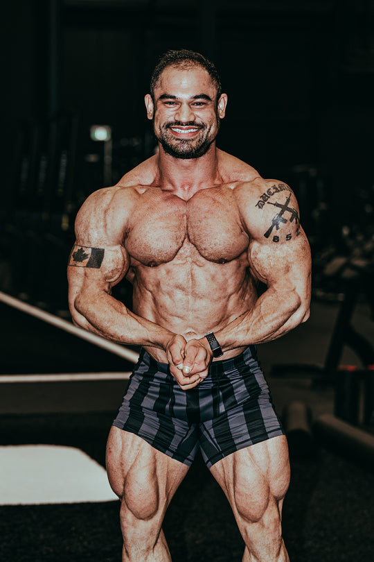 Retro Bodybuilding Shorts - Black & Gray