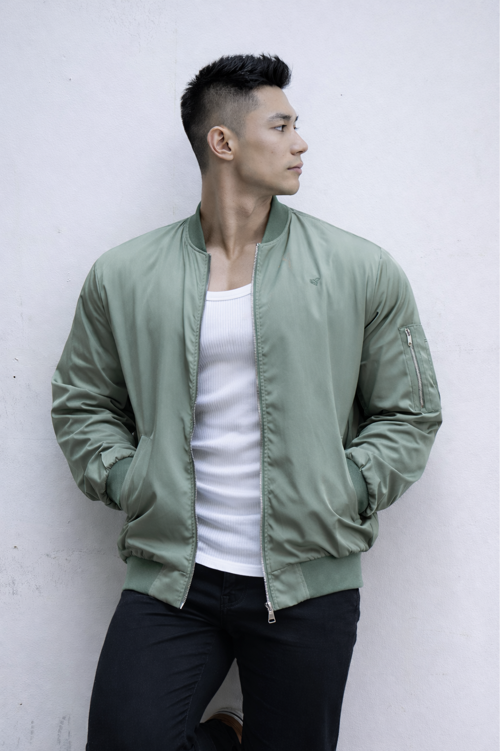 Men's Premium Bomber Jacket - Olive