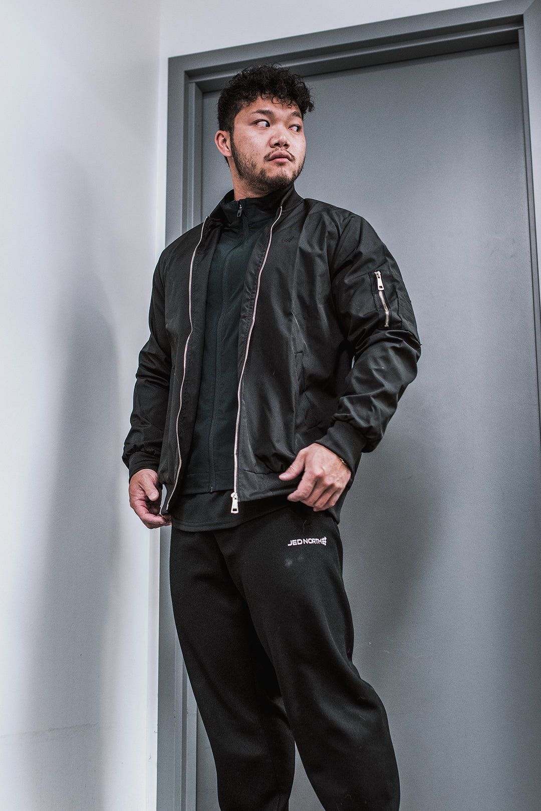 Men's Premium Bomber Jacket - Black