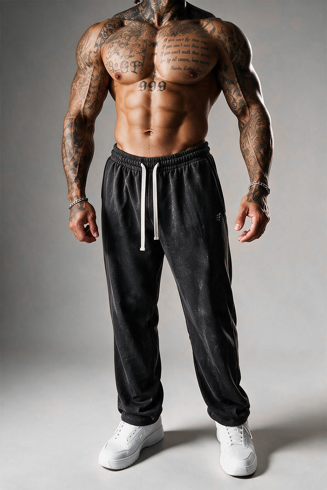 Loose Fit Comfort Joggers - Washed Black