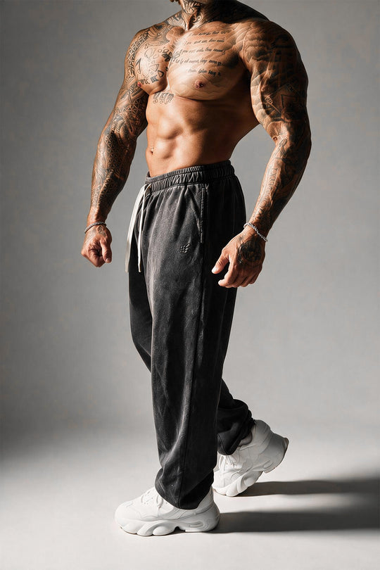 Loose Fit Comfort Joggers - Washed Black