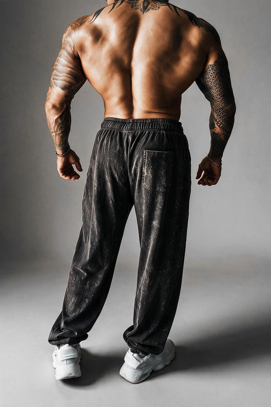 Loose Fit Comfort Joggers - Washed Black