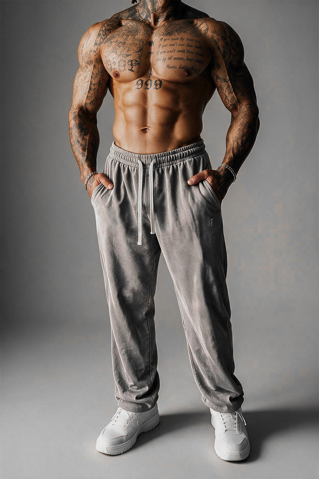 Loose Fit Comfort Joggers - Washed Gray