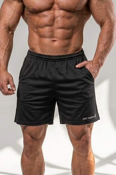 Athletic Mesh Shorts - Black