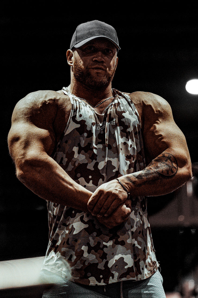 Graphic Muscle Stringer - Khaki Camo