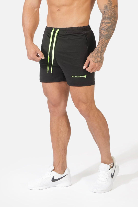 Agile Bodybuilding 4'' Shorts w Zipper Pockets - Black - Jed North
